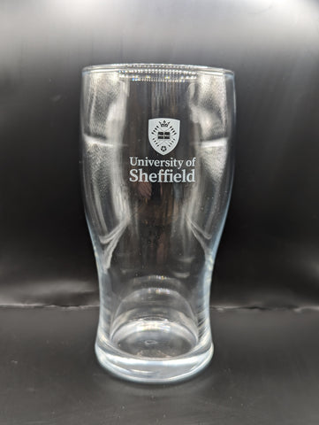 New University of Sheffield Logo Etched Pint Glass