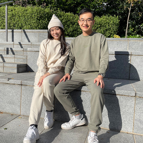 Sustainable Fashion Linear Joggers - Light Stone