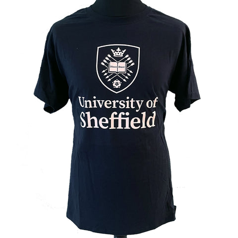 New UoS Stacked Logo T-Shirt - Navy