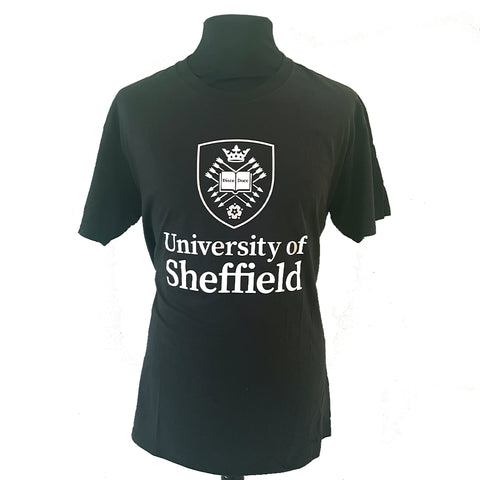 New UoS Stacked Logo T-Shirt - Black
