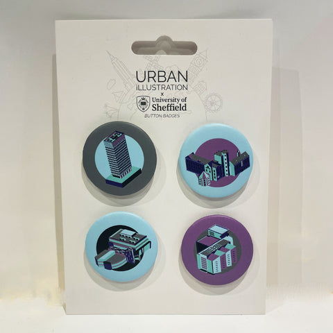 Urban Illustration x University of Sheffield - Button Badge