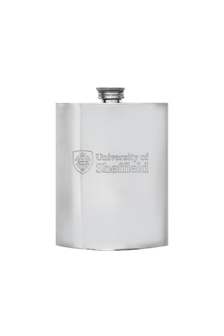 Engraved Pewter Hip Flask