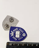 Enamel UoS purple Shield Pin Badge