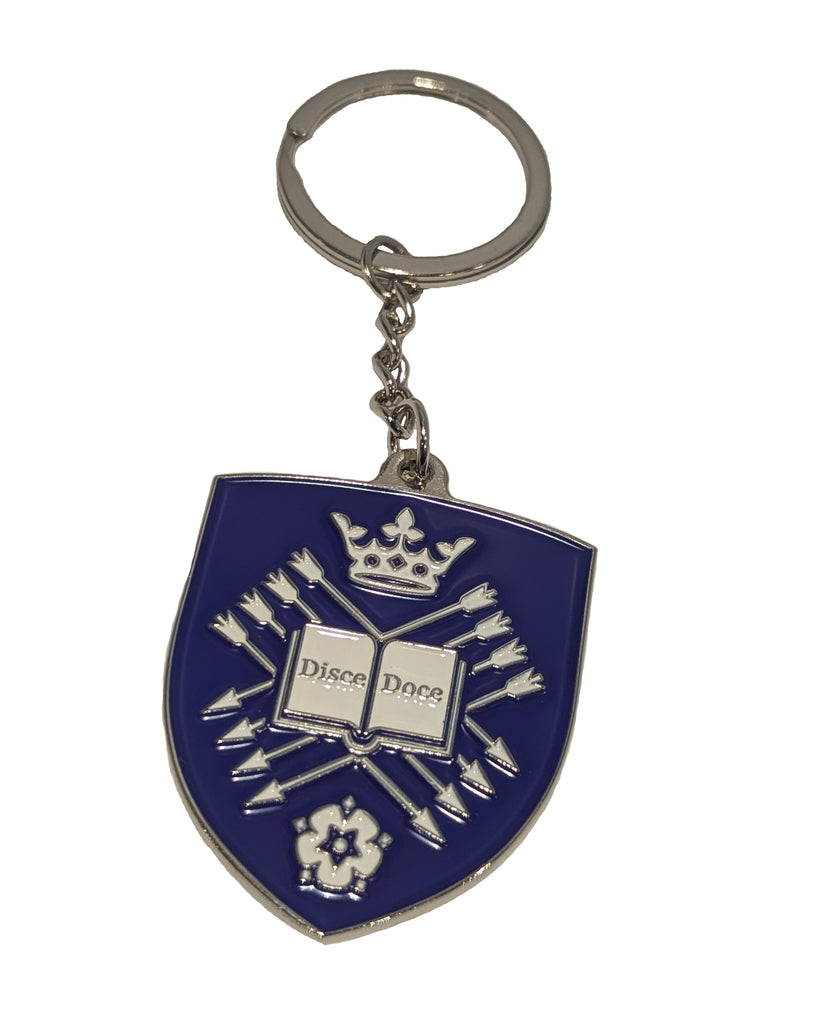 Enamel UoS Purple Shield Keyring