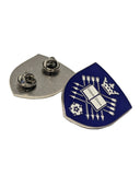 Enamel UoS purple Shield Pin Badge