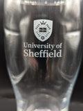 New University of Sheffield Logo Etched Pint Glass