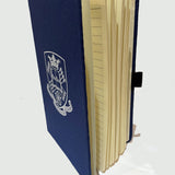 Cotton Cover Crested Notebook - Navy