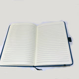 Cotton Cover Crested Notebook - Navy