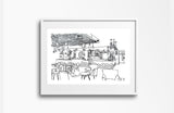 Doodles by Bee Coffee Revolution A4 Print - Black & White
