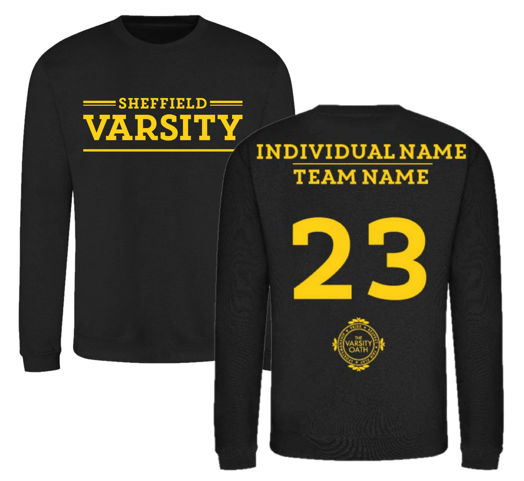 Custom Varsity 2025 Sweatshirt - Black - Team Name A-K