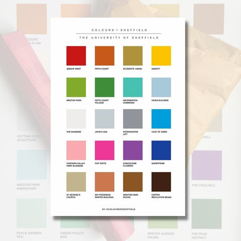 Colours of Sheffield University Print